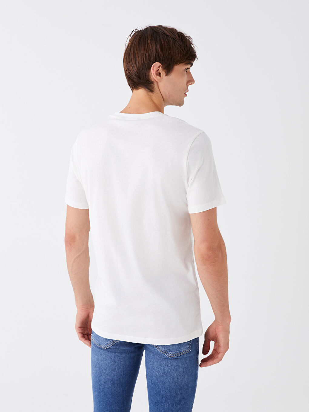 Crew Neck Short Sleeve Printed Combed Cotton Men's T-shirt -S3L871Z8-R9J