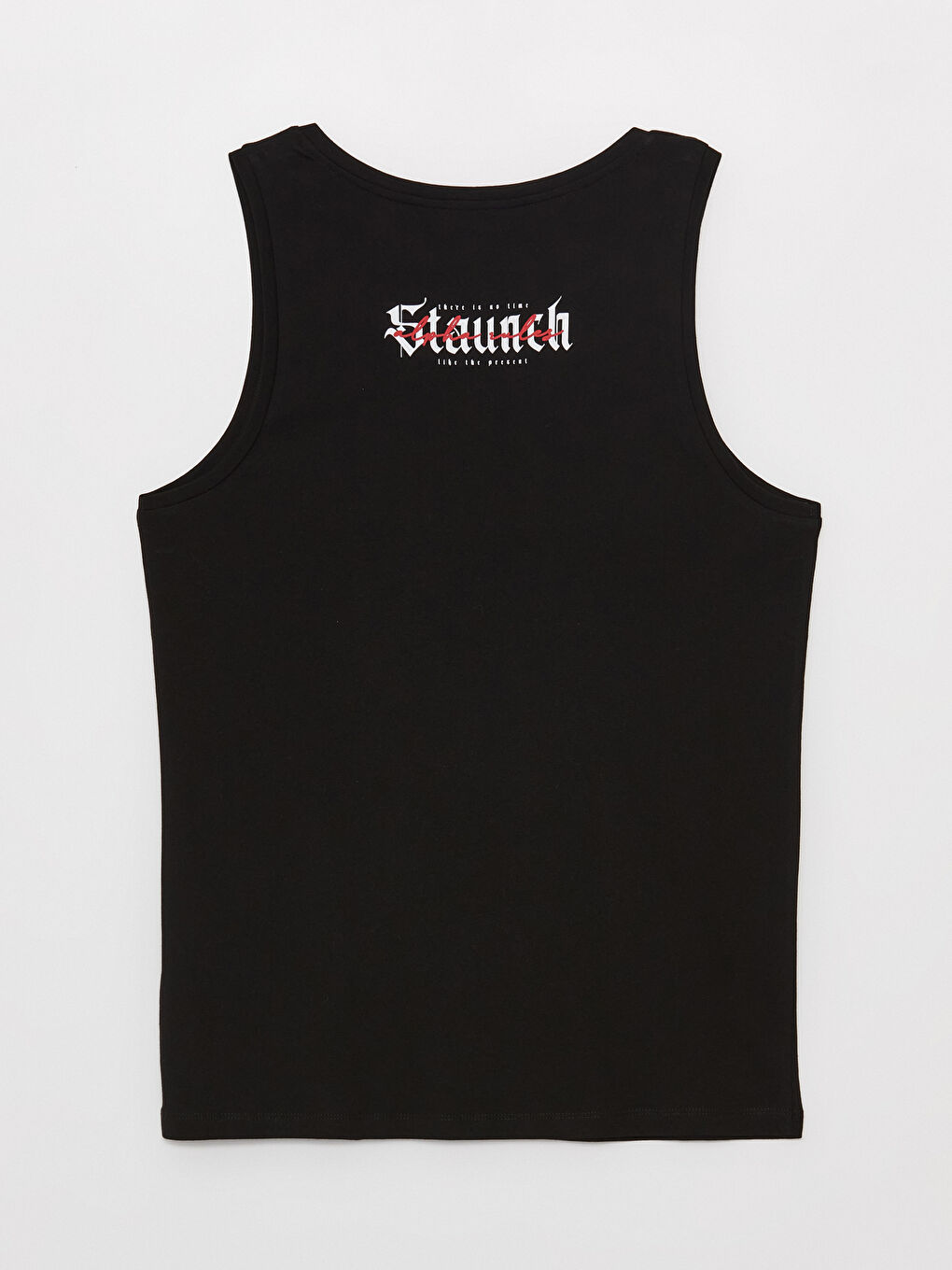 Siyah Bisiklet Yaka Baskılı Penye Erkek Kolsuz Tişört-6