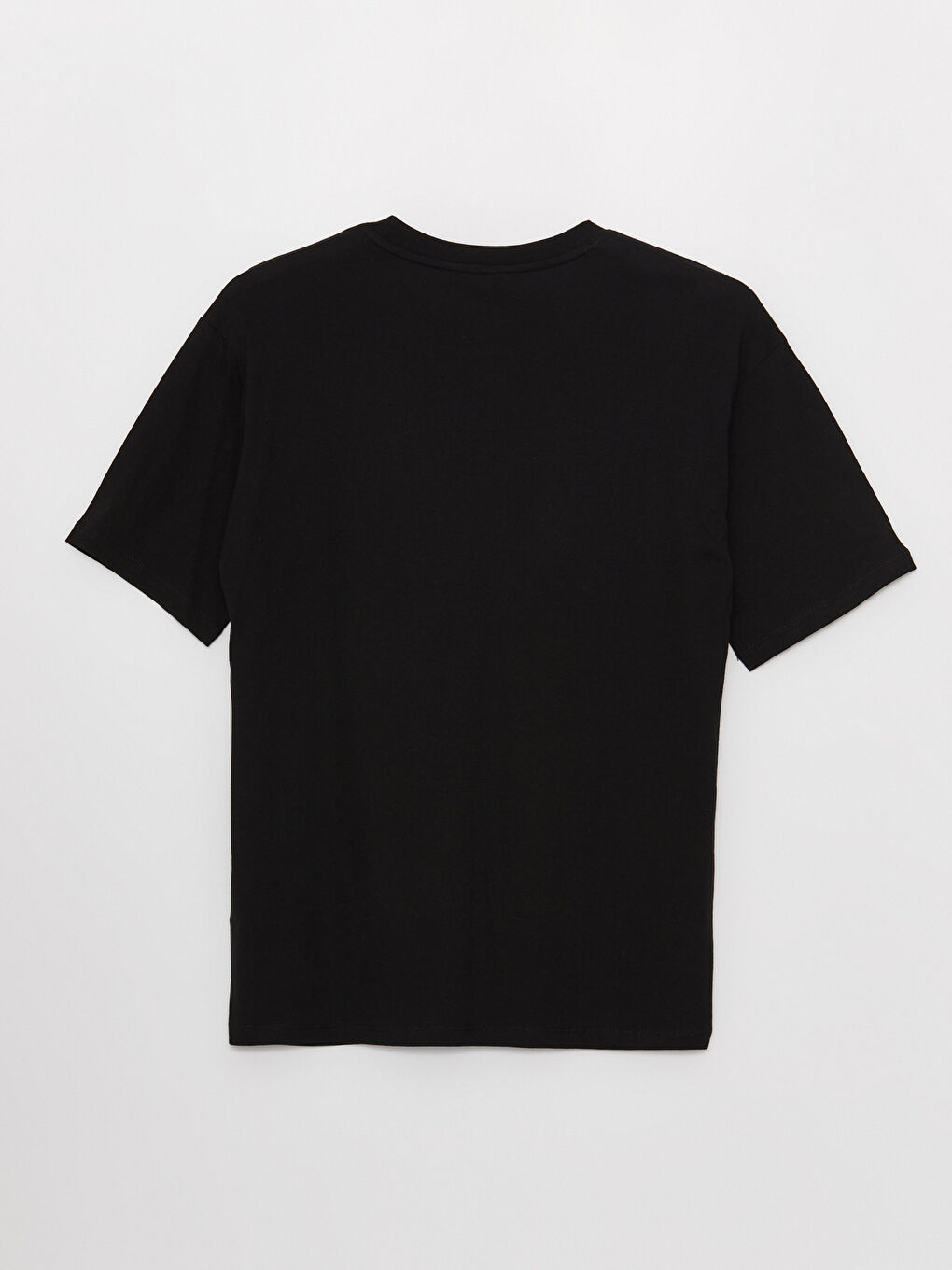 Siyah Bisiklet Yaka Kısa Kollu Baskılı Penye Erkek Tişört-6