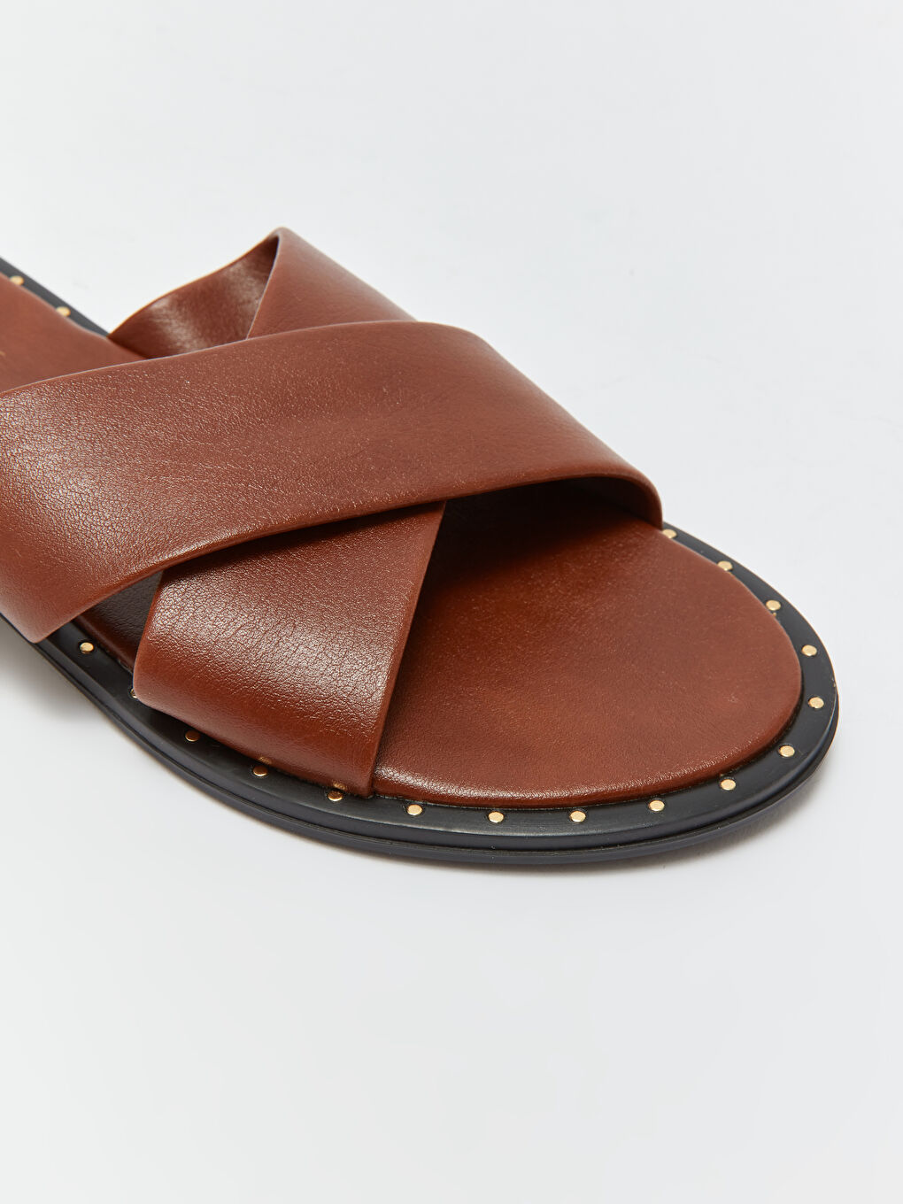 Kahverengi Çapraz Bantlı Kadın Ev Terliği-2