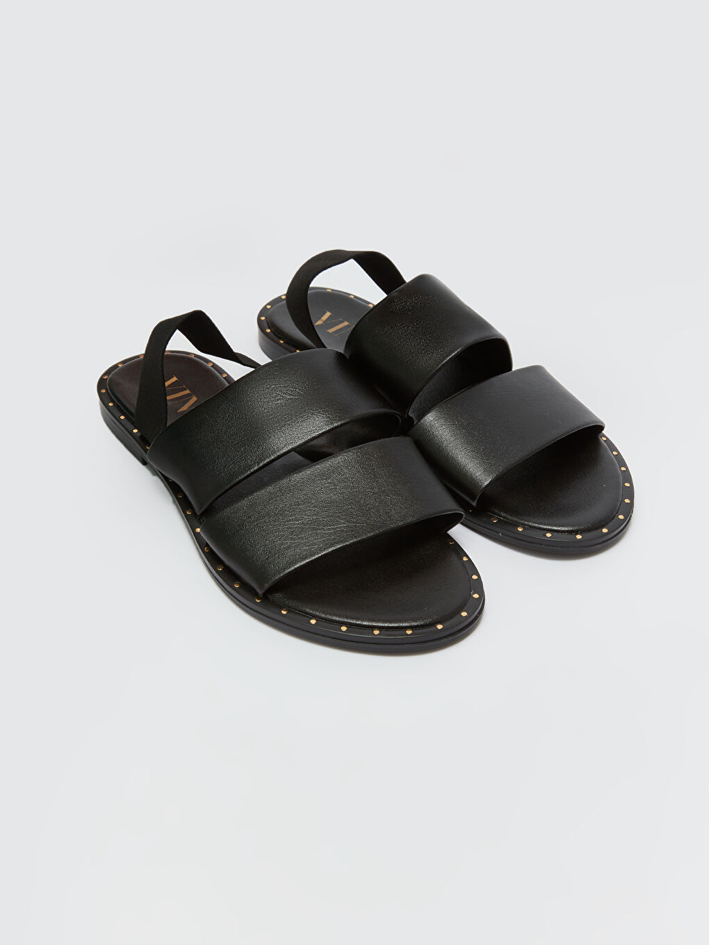 Siyah Çift Bantlı Kadın Sandalet