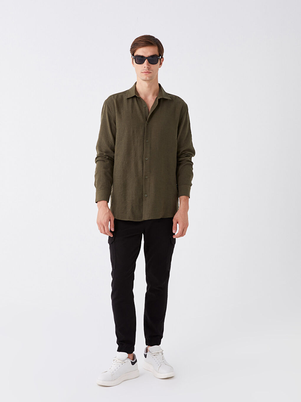 Slim Fit Long Sleeve Men's Shirt-2