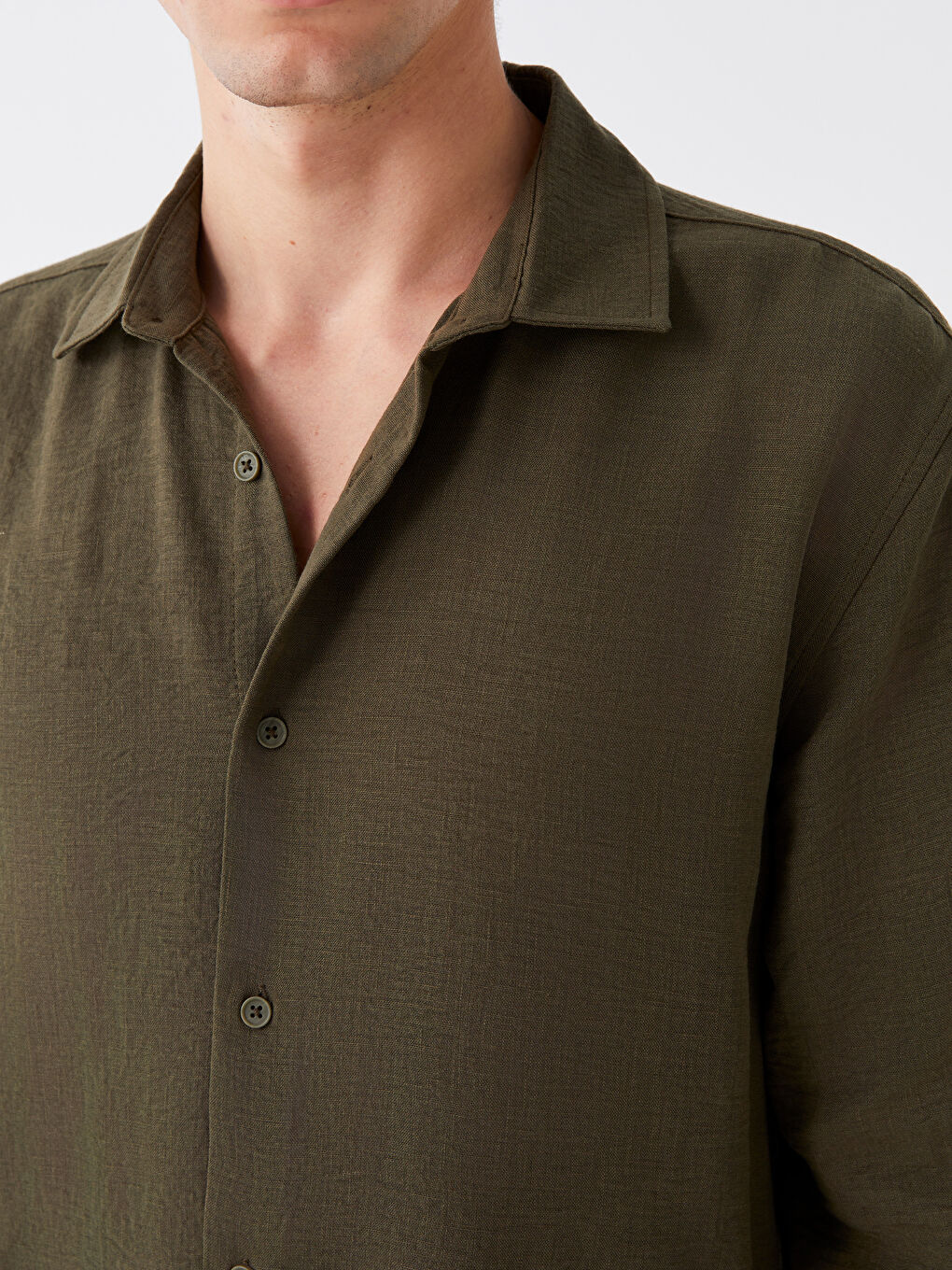 Slim Fit Long Sleeve Men's Shirt-3