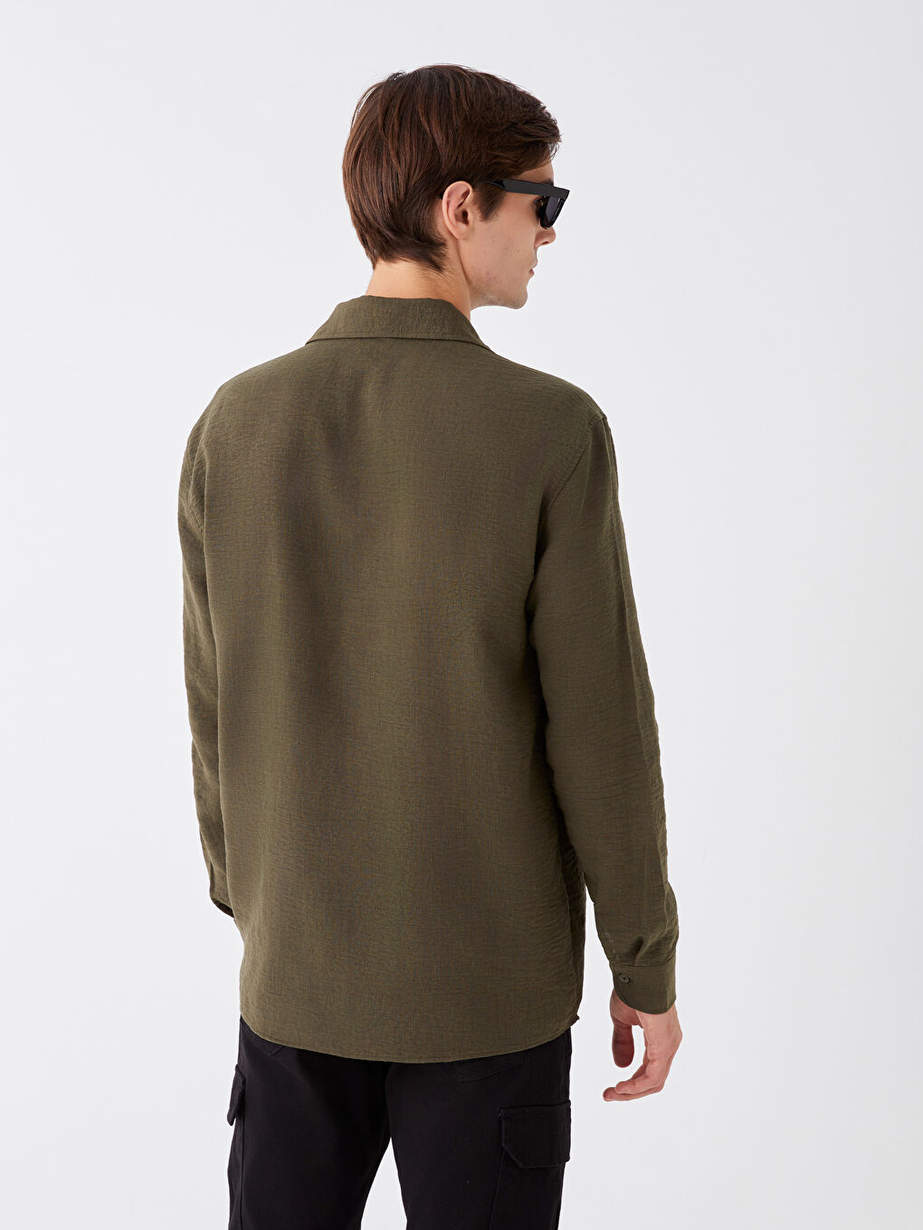 Slim Fit Long Sleeve Men's Shirt-4