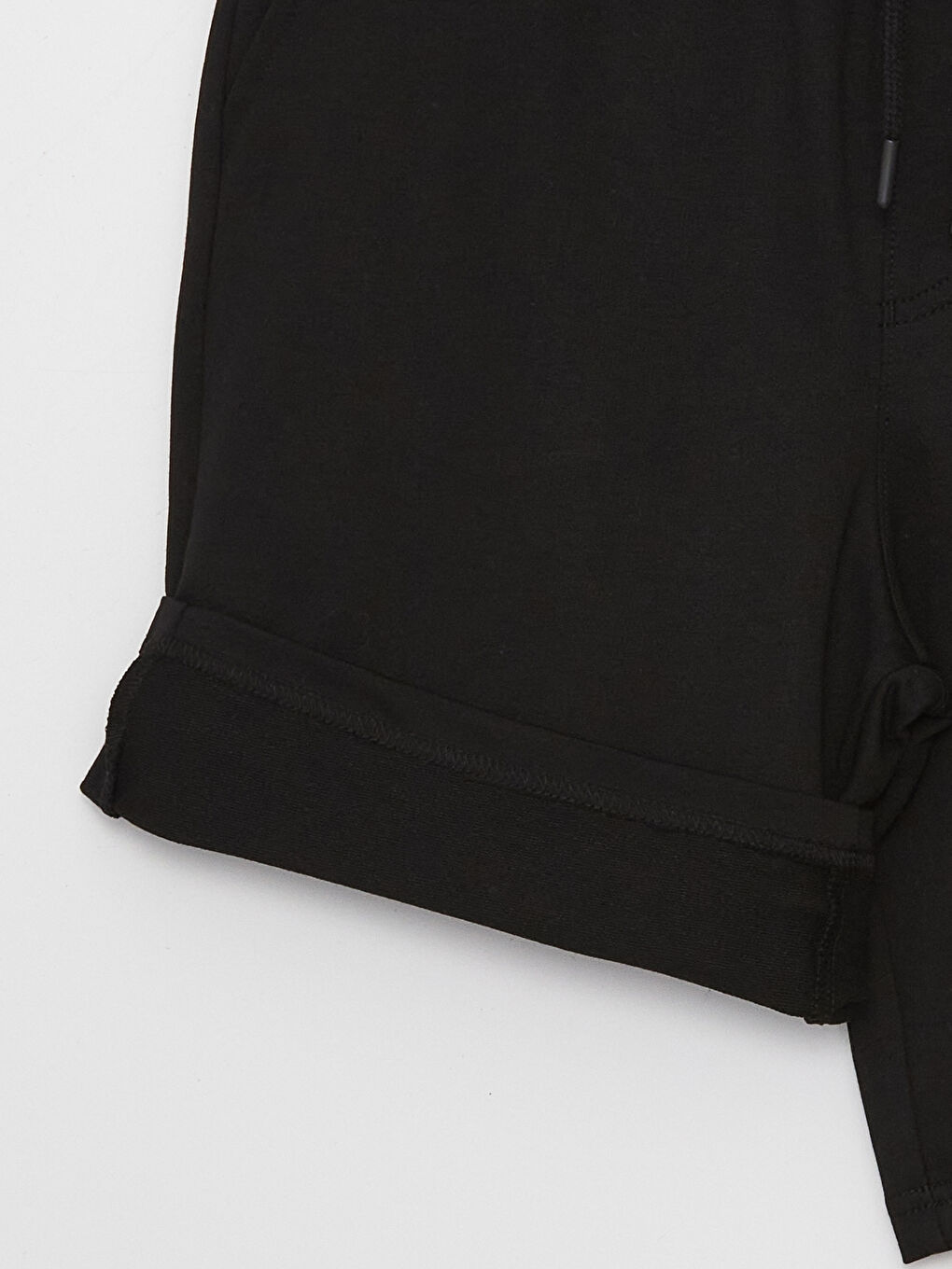 Siyah Slim Fit Beli Lastikli Erkek Şort-6