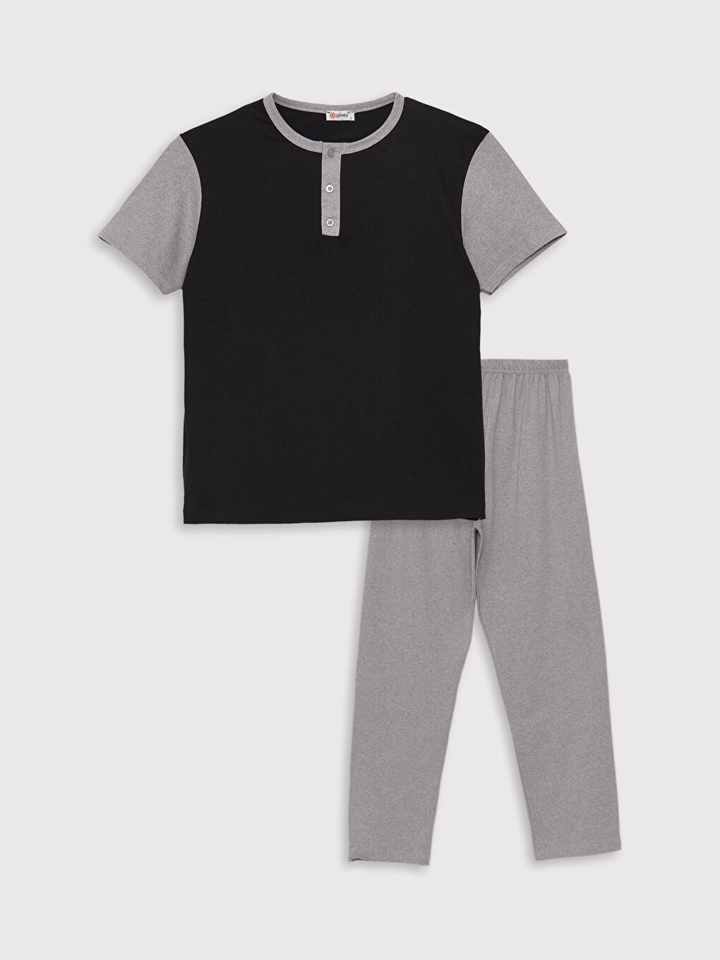 Gri Dar Kalıp Erkek Pijama Takımı