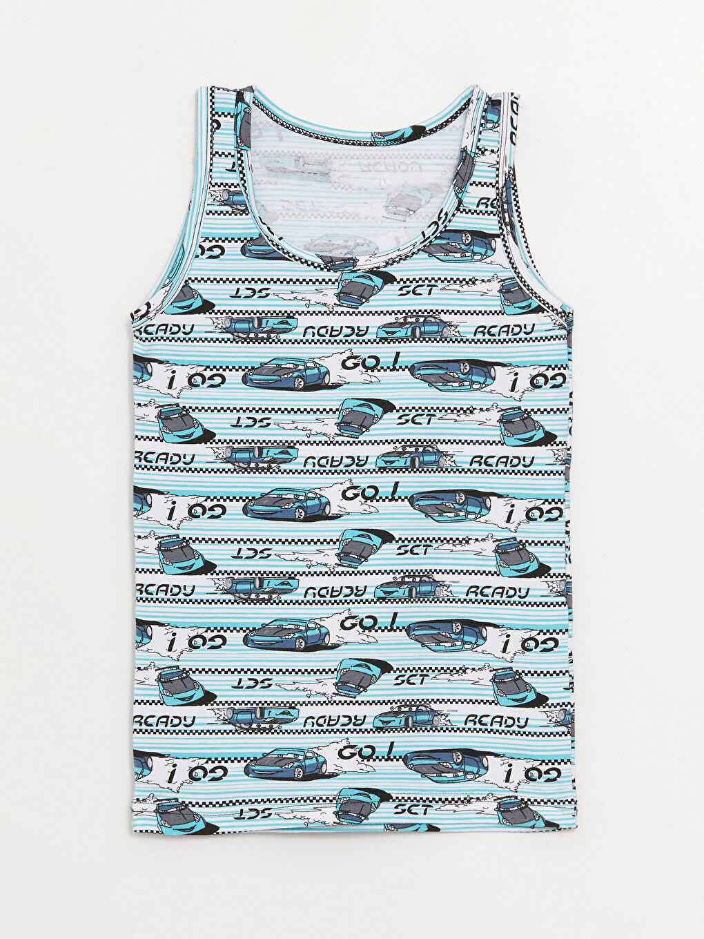 Karışık Bisiklet Yaka Baskılı Erkek Çocuk Atlet 3'lü-1