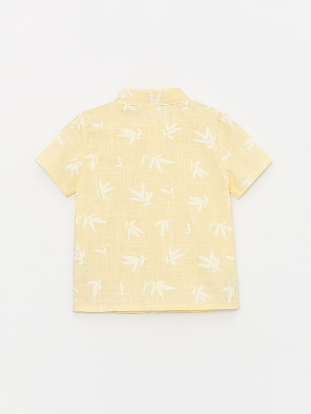 Sarı Kısa Kollu Desenli Erkek Bebek Gömlek ve Şort 2'li Takım-2