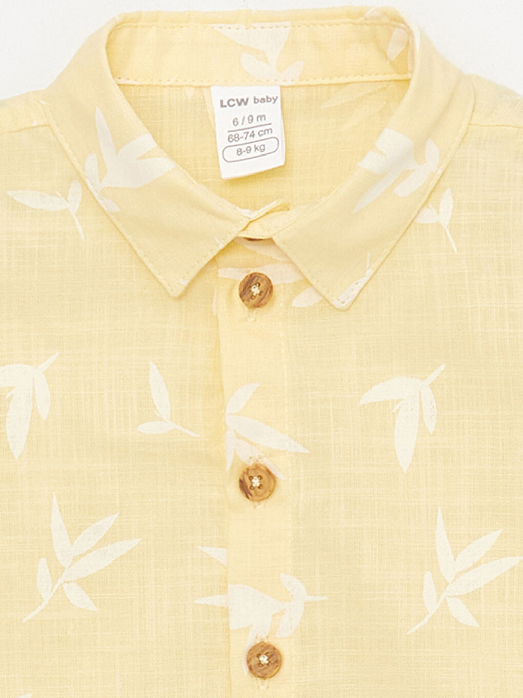 Sarı Kısa Kollu Desenli Erkek Bebek Gömlek ve Şort 2'li Takım-5