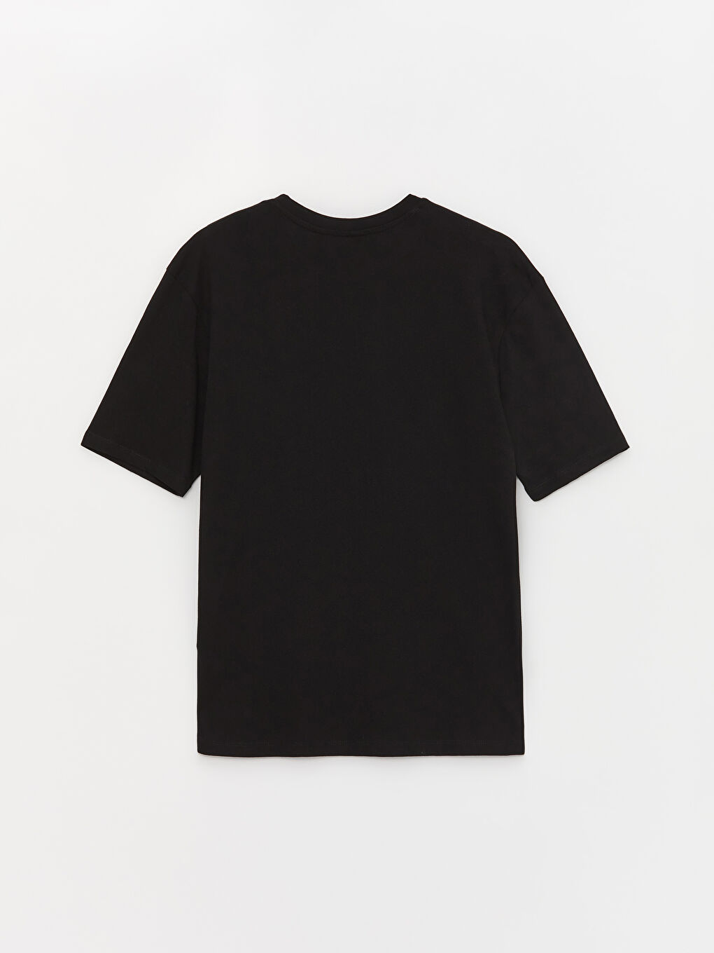 Siyah Bisiklet Yaka Kısa Kollu Baskılı Penye Erkek Tişört-6