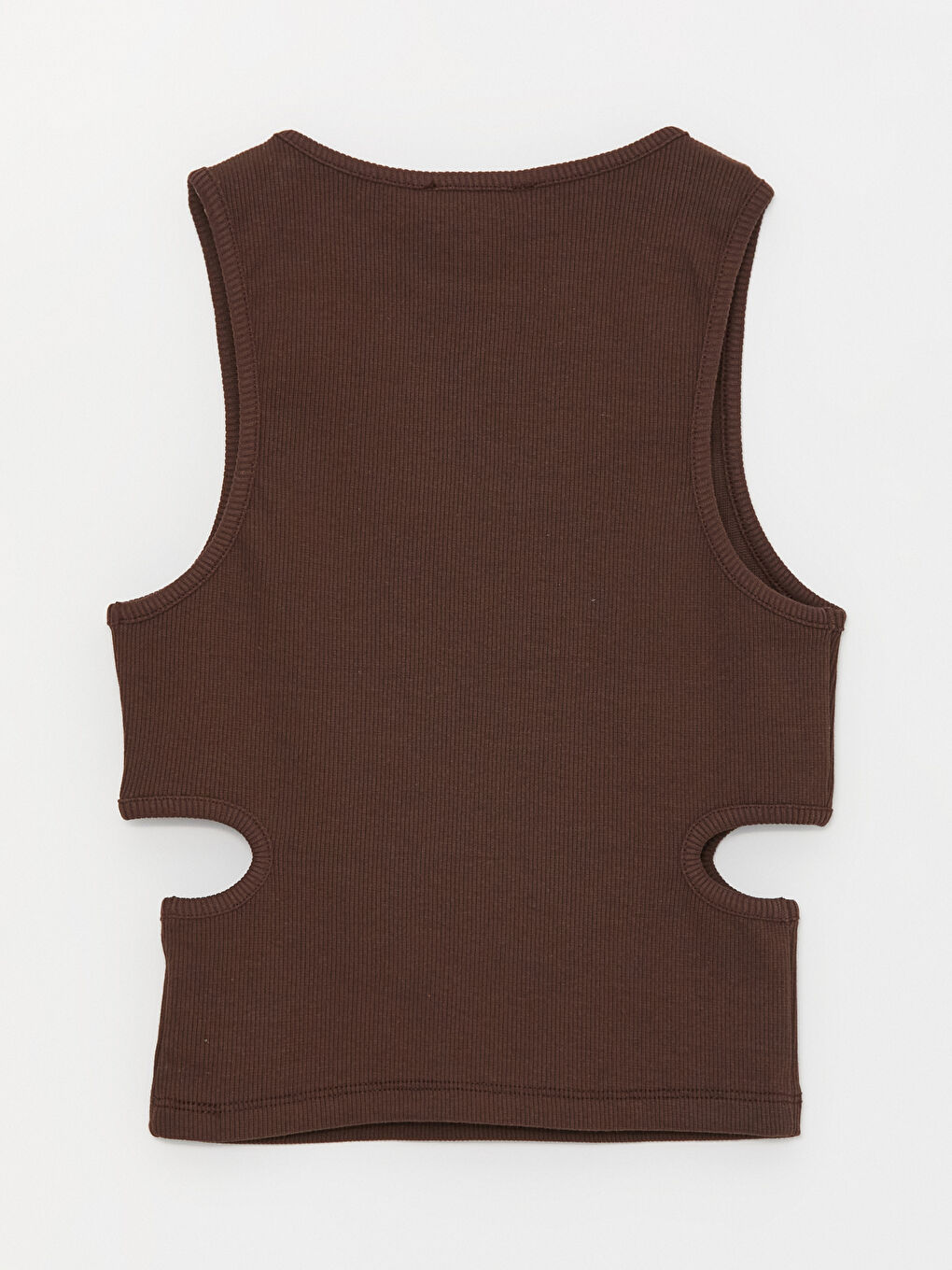 Kahverengi Kadın Bisiklet Yaka Düz Atlet-6