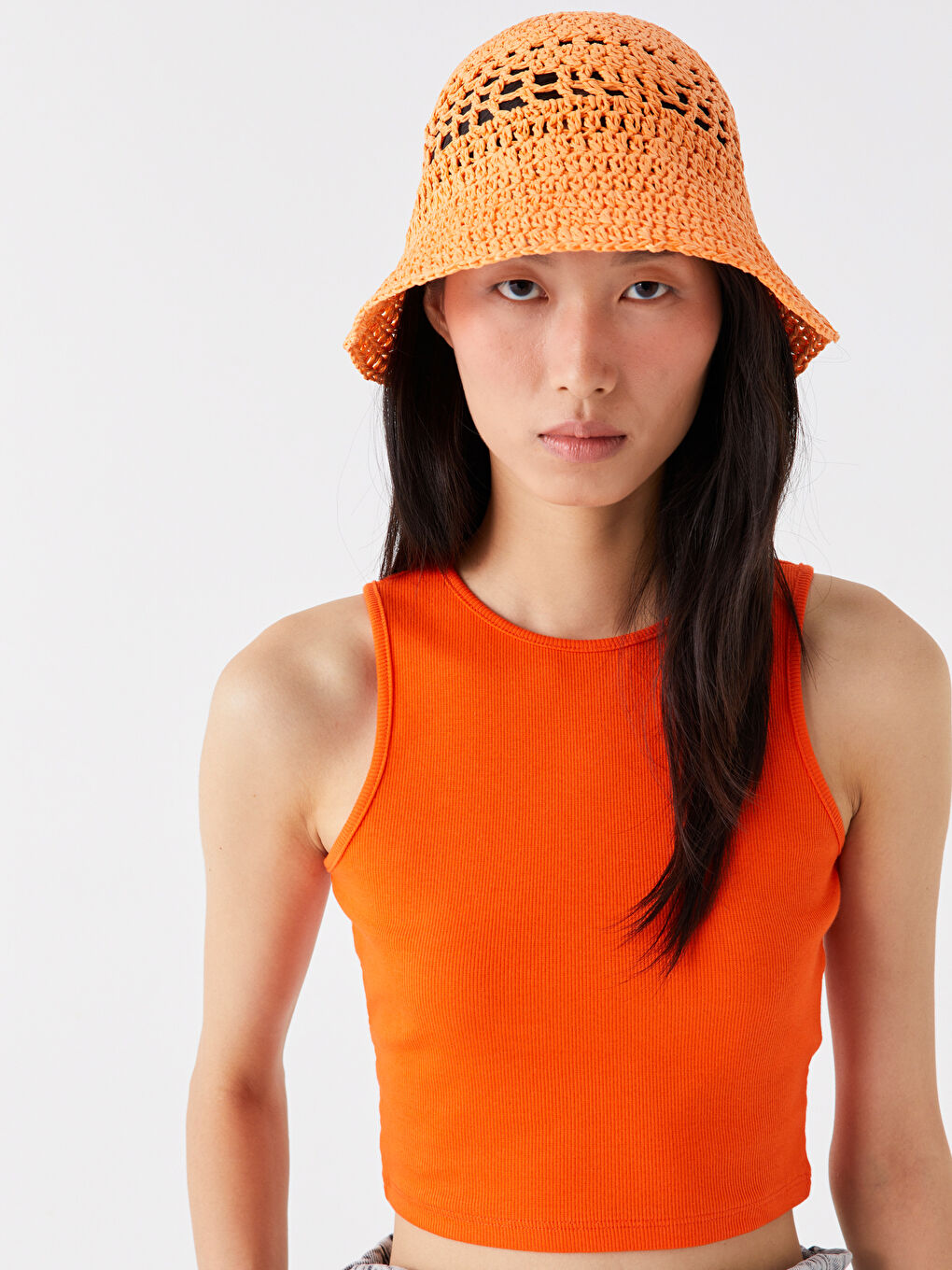 Women's Crew Neck Plain Crop Top