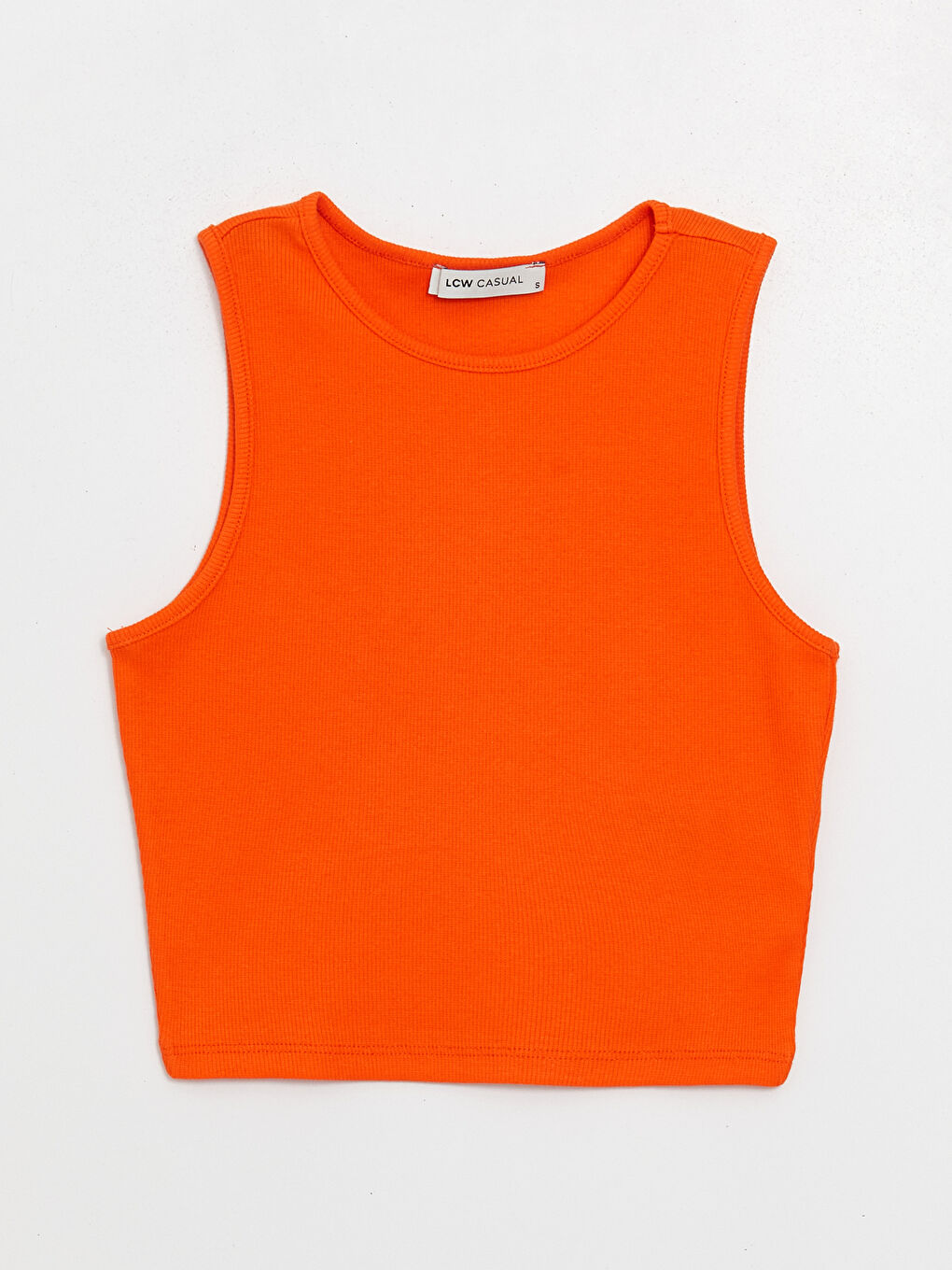 Women's Crew Neck Plain Crop Top-5