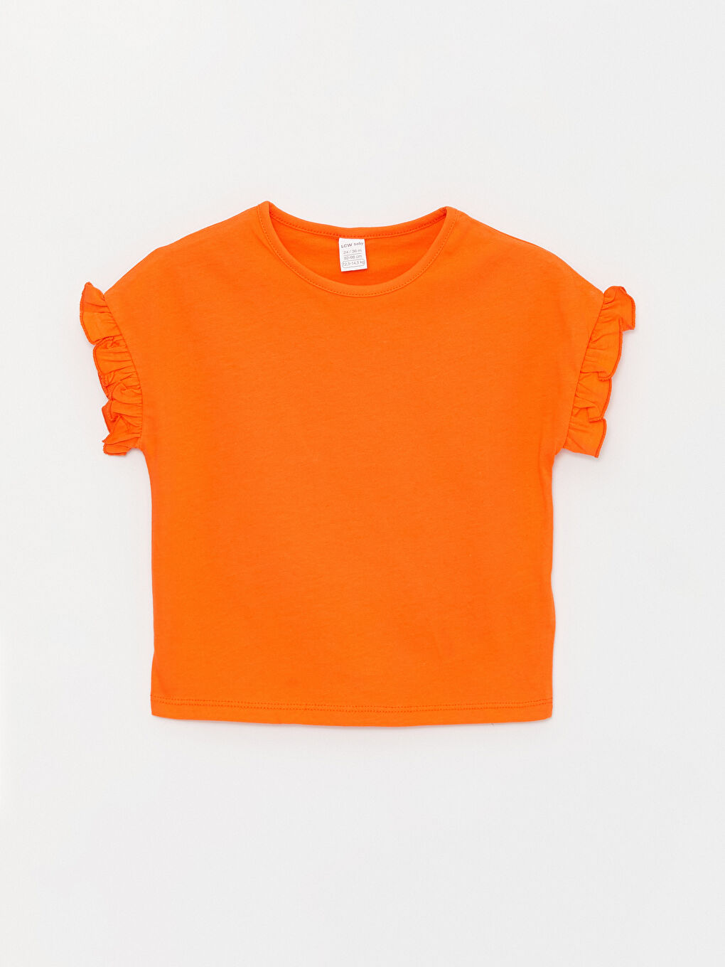 Turuncu Bisiklet Yaka Basic Kız Bebek Tişört