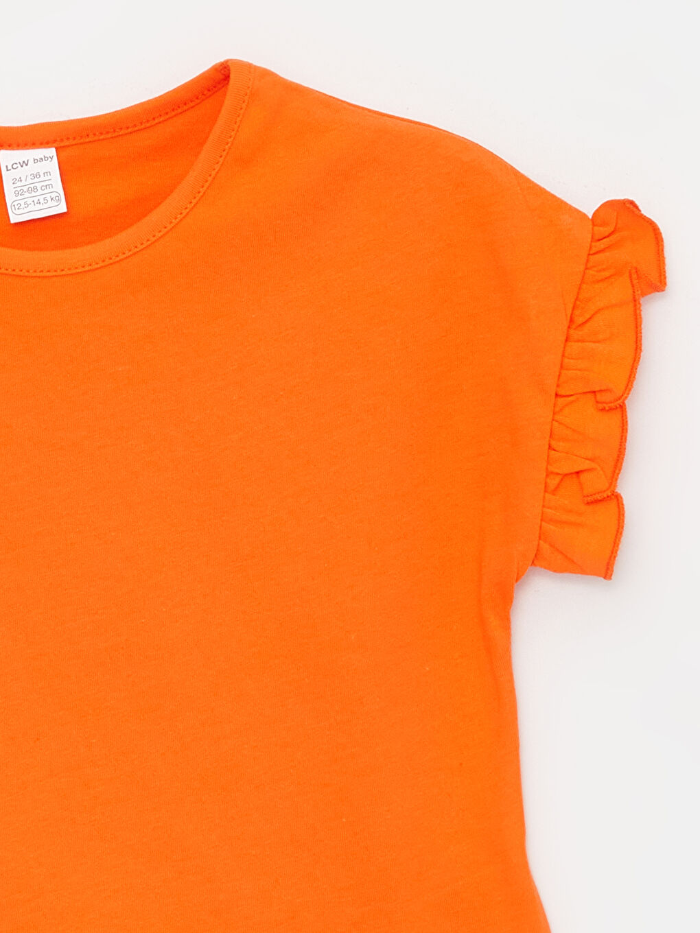 Turuncu Bisiklet Yaka Basic Kız Bebek Tişört-1