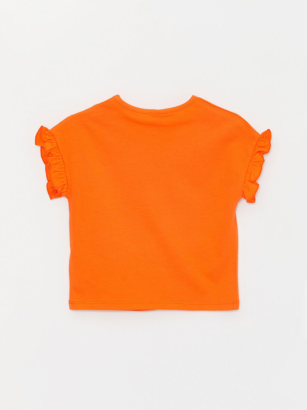 Turuncu Bisiklet Yaka Basic Kız Bebek Tişört-2