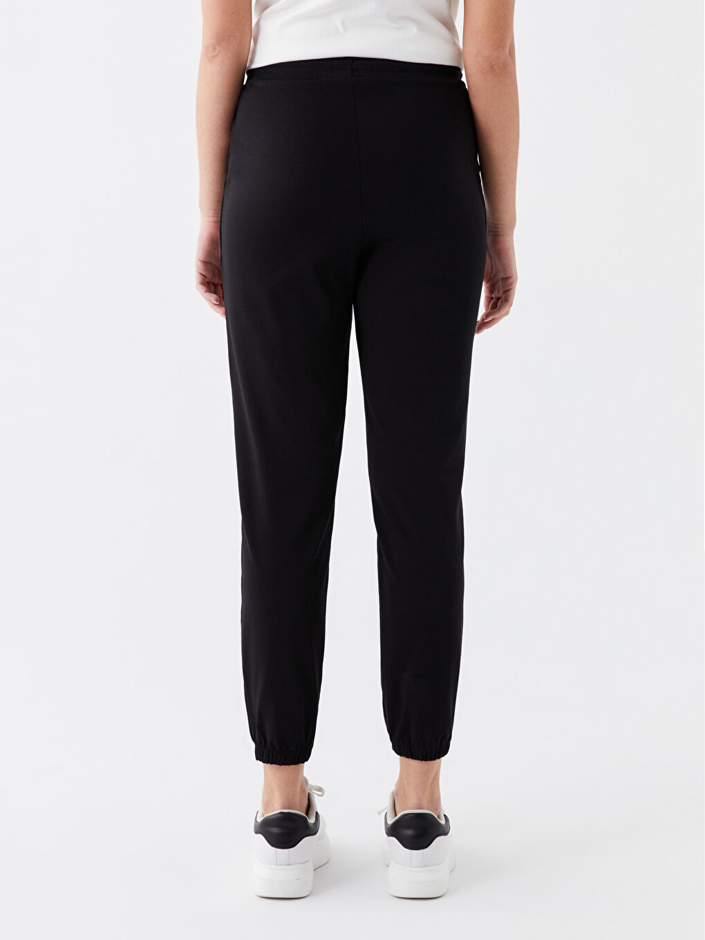 Женские однотонные спортивные штаны с эластичным поясом-3