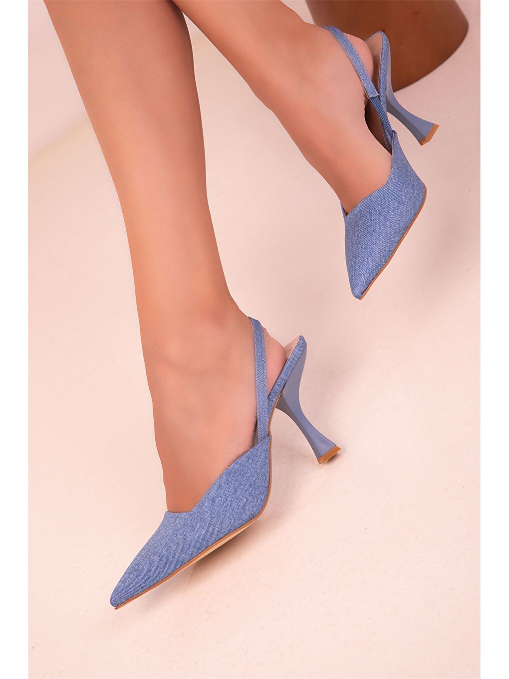 Mavi Sivri Burun Kadın Stiletto-2