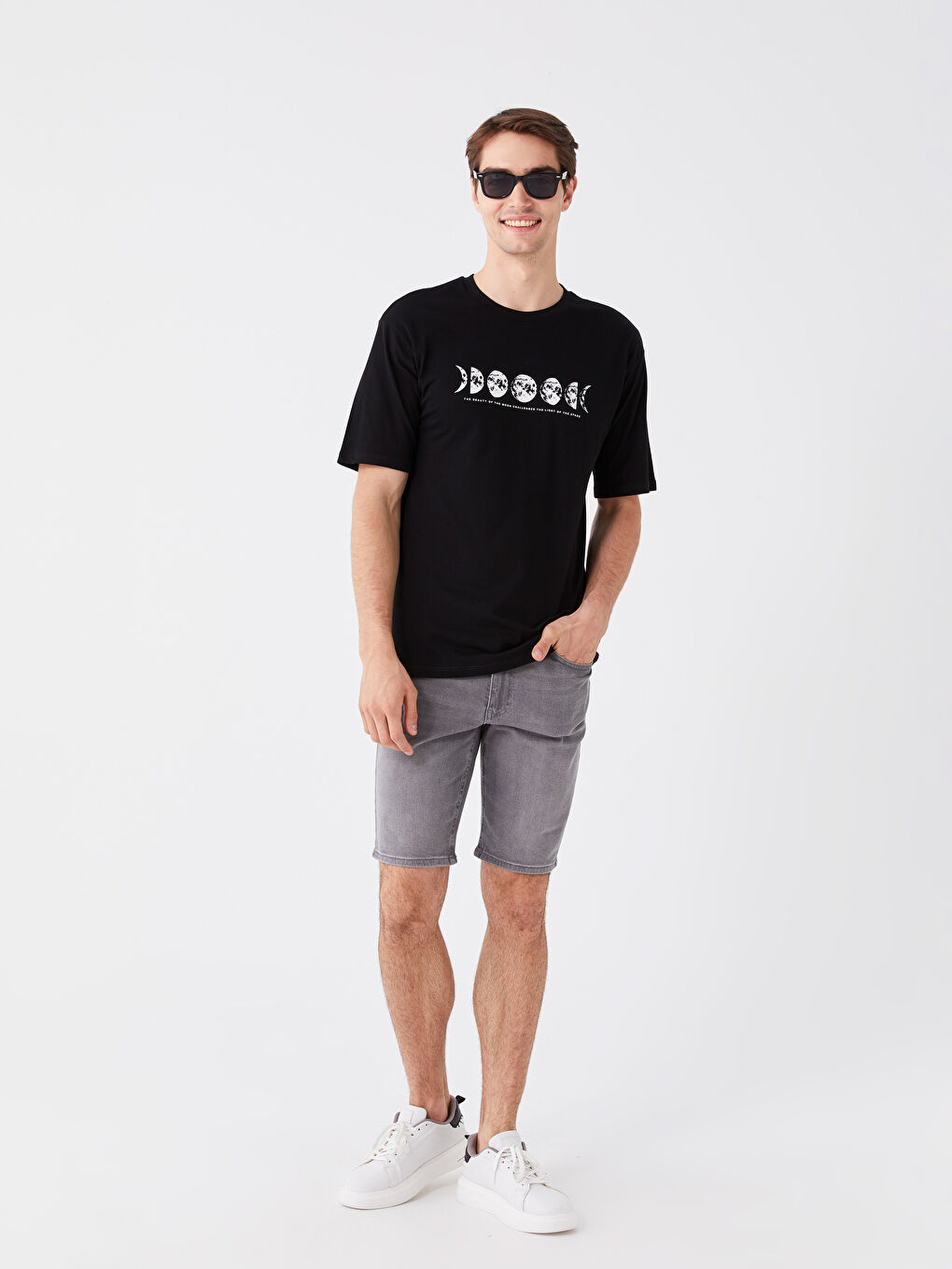 LCW Jeans Gri Slim Fit Erkek Jean Şort - 1