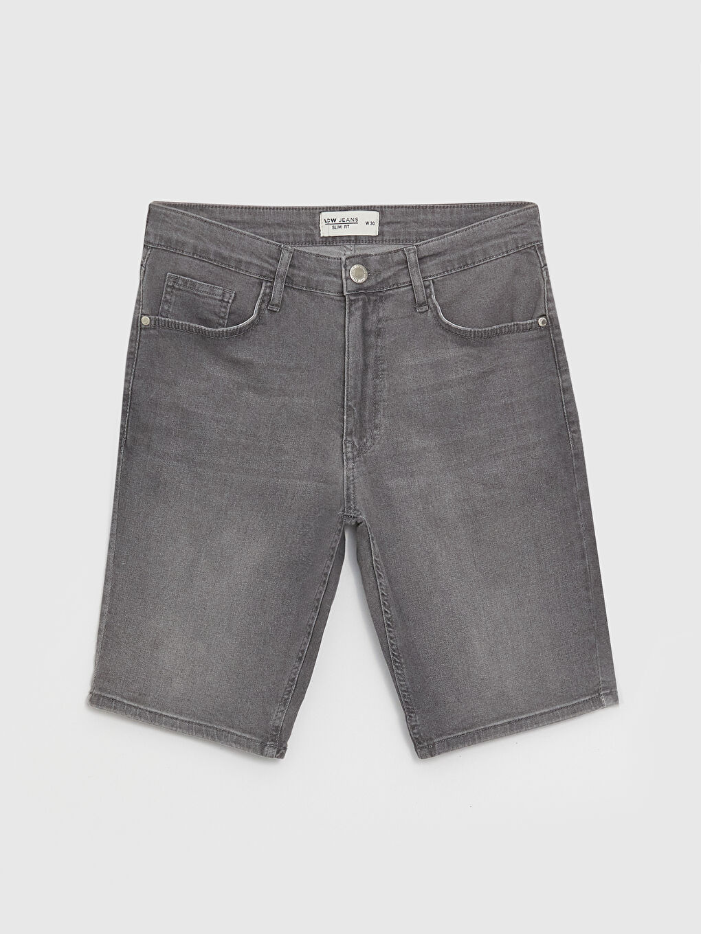LCW Jeans Gri Slim Fit Erkek Jean Şort - 5