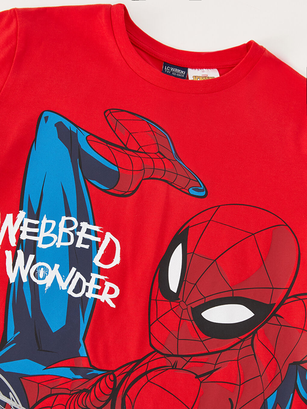 Kırmızı Bisiklet Yaka Spider-Man Baskılı Kısa Kollu Erkek Çocuk Tişört-2