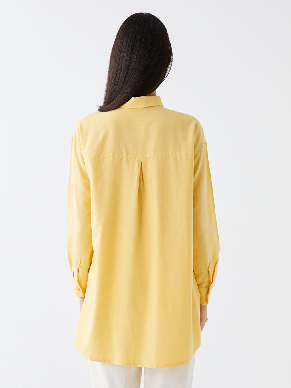 Plain Long Sleeve Women's Shirt Tunic-4