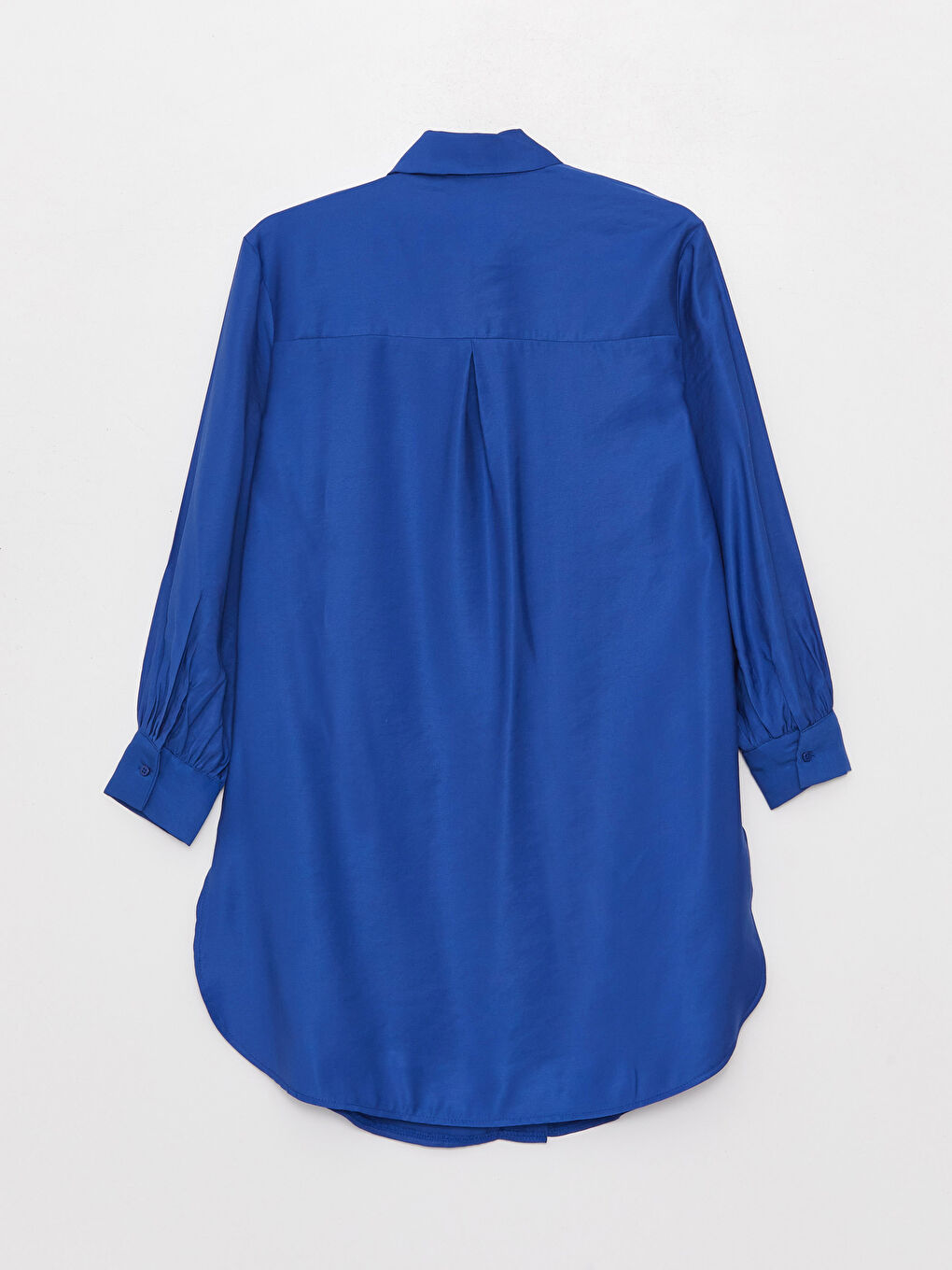 Lacivert Düz Uzun Kollu Kadın Gömlek Tunik-6