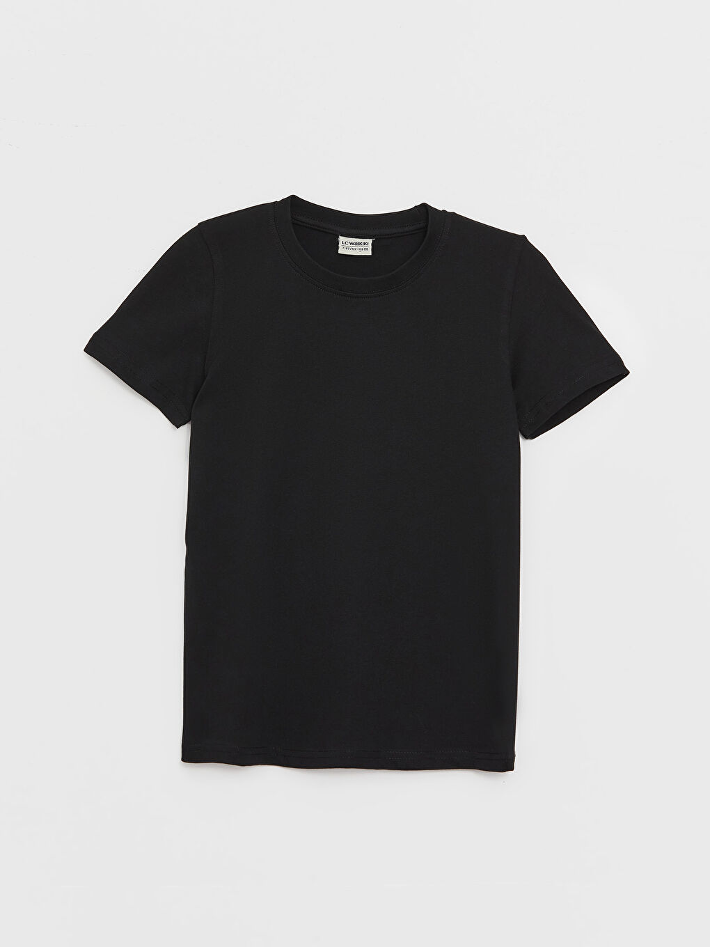 Siyah Bisiklet Yaka Basic Kısa Kollu Erkek Çocuk Tişört