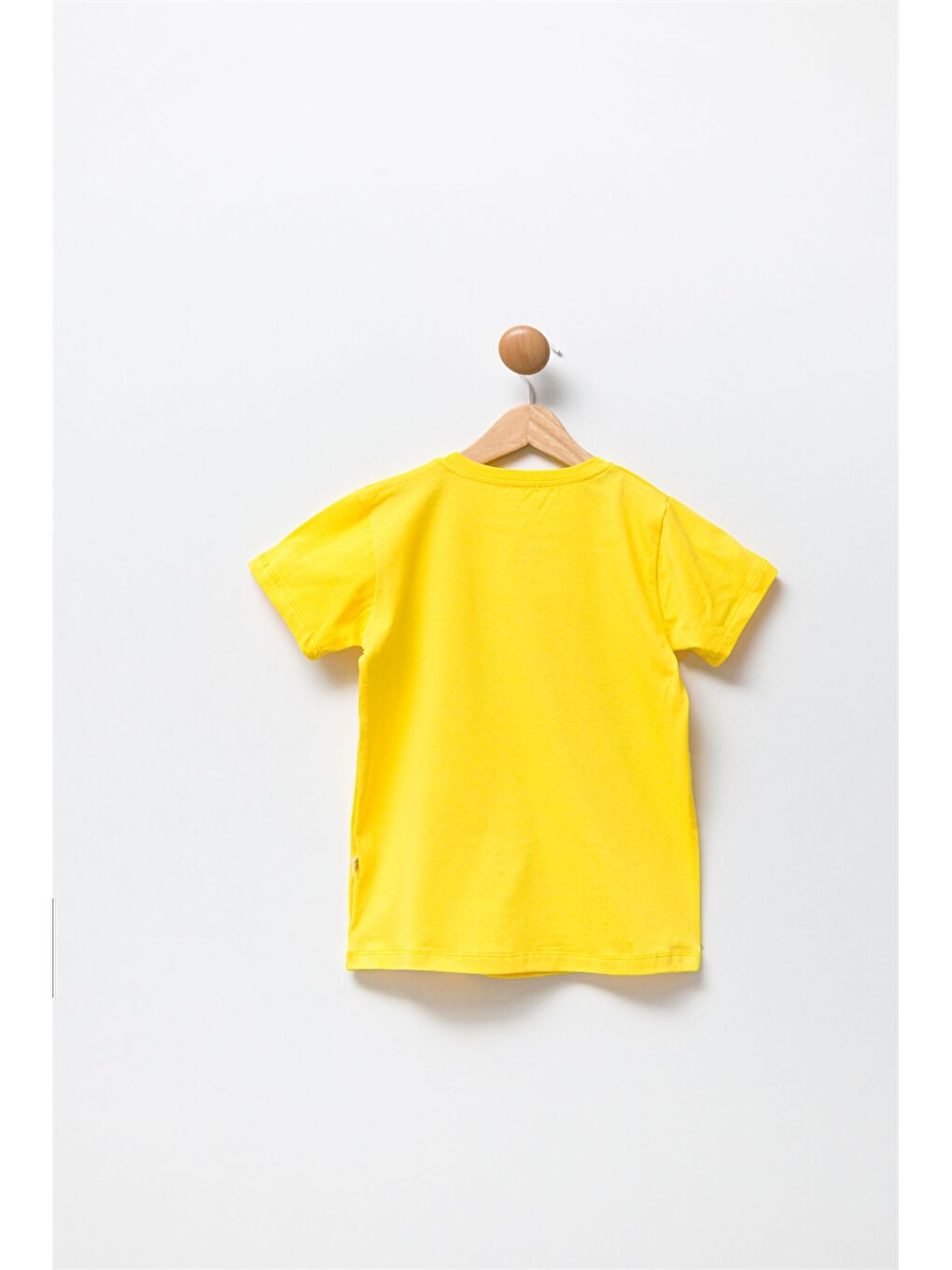 Sarı Bisiklet Yaka Kısa Kollu Baskılı Erkek Çocuk Tişört-1