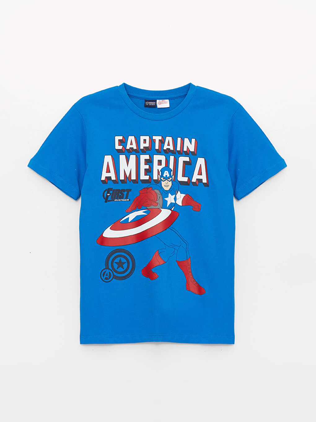 Crew Neck Captain America Printed Short Sleeve Boys' T-Shirt -S3LC00Z4-HQ2
