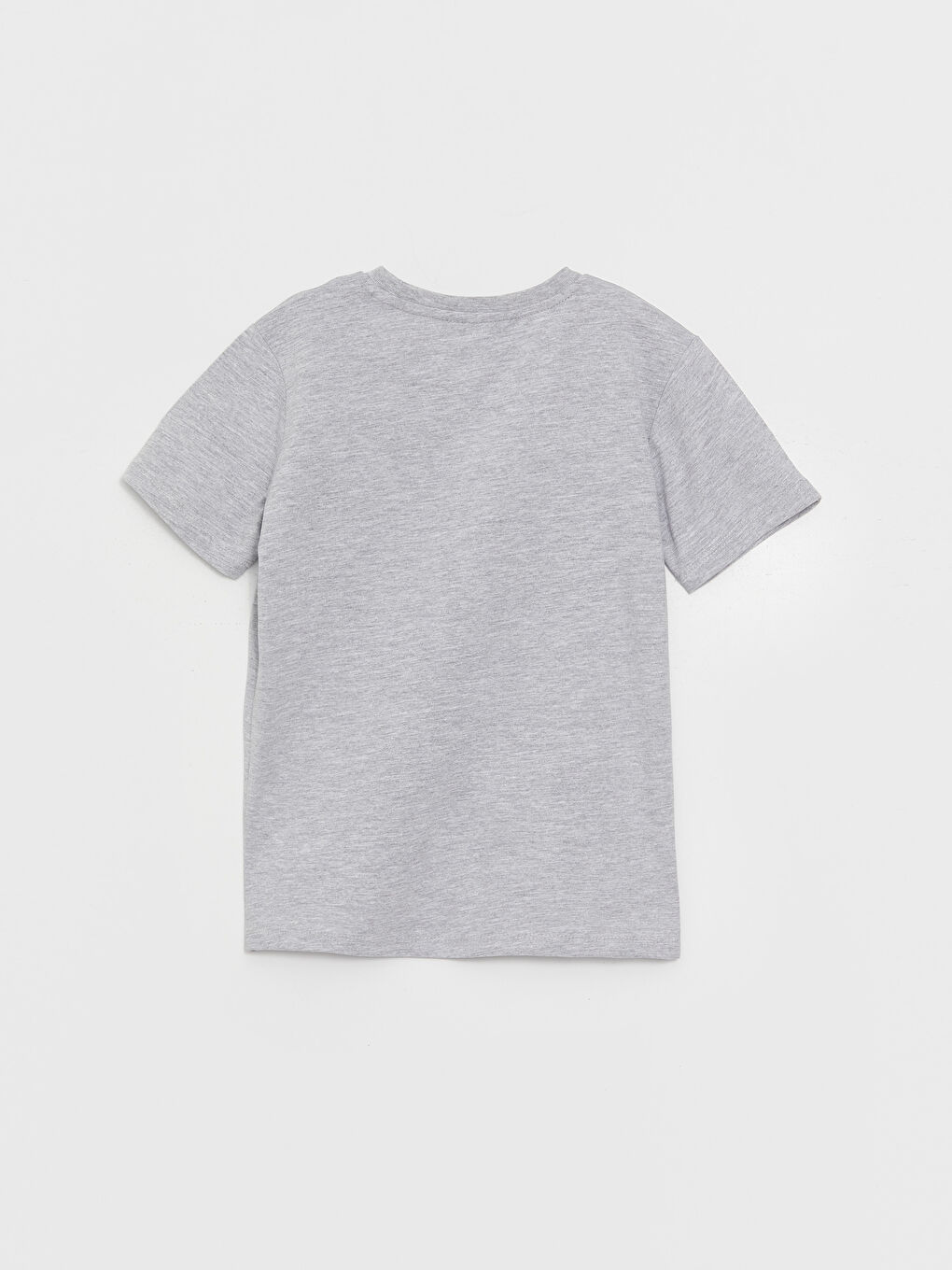 Gri Bisiklet Yaka Garfield Baskılı Kısa Kollu Erkek Çocuk Tişört-1