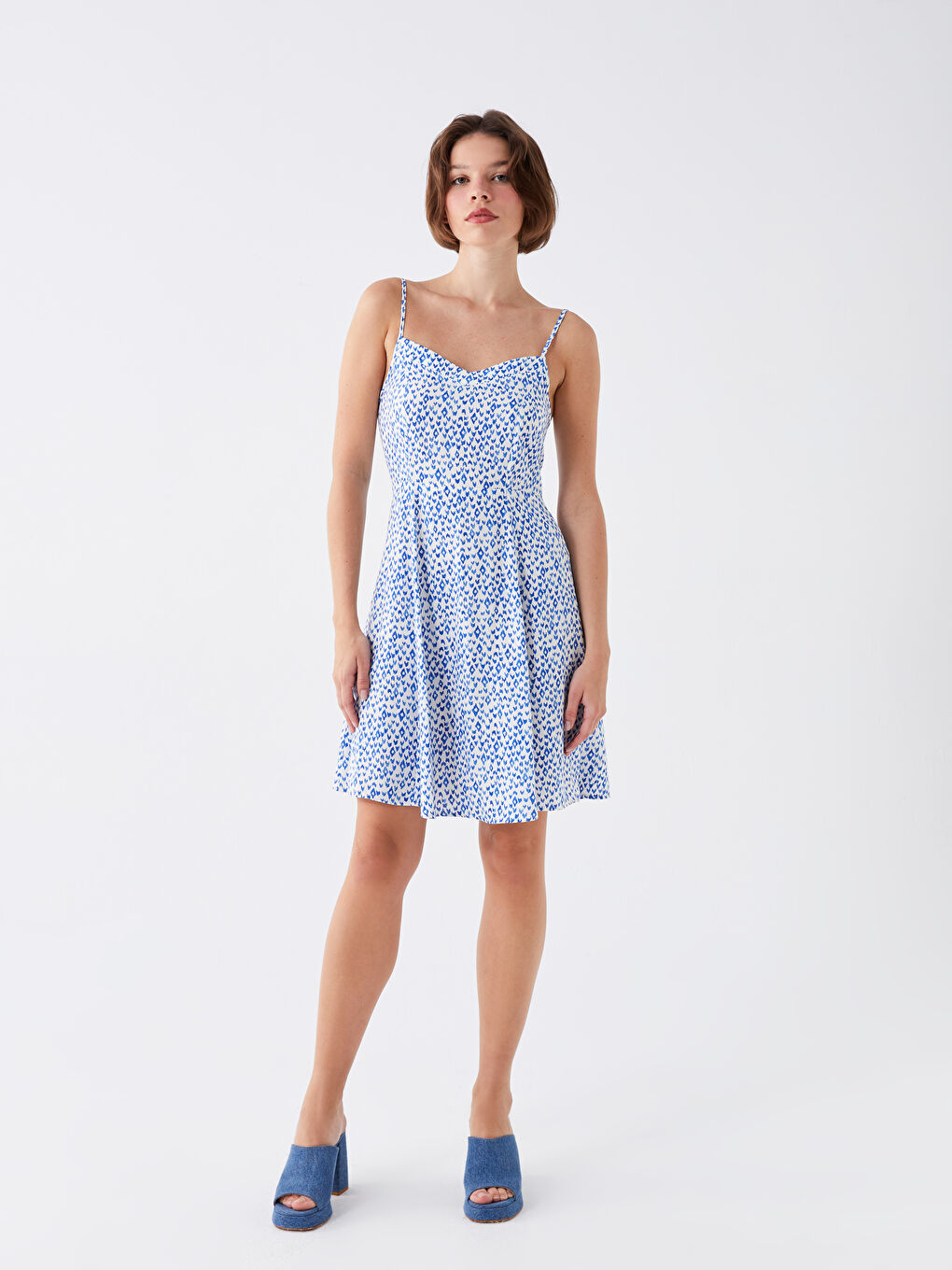 Heart Collar Patterned Strap Women's Dress -S3LC21Z8-LU7