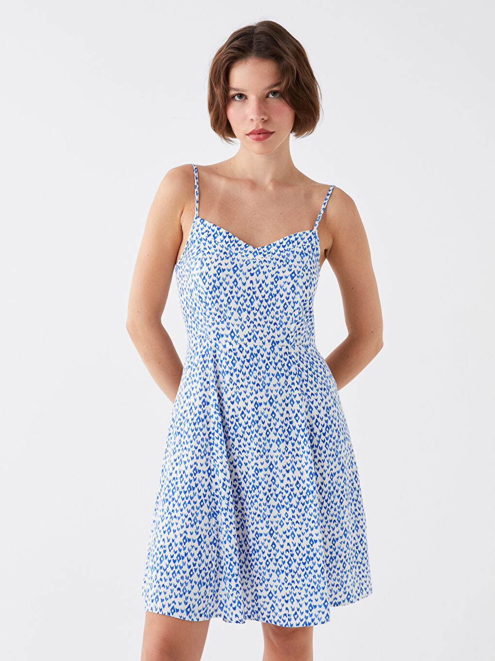 Heart Collar Patterned Strap Women's Dress -S3LC21Z8-LU7