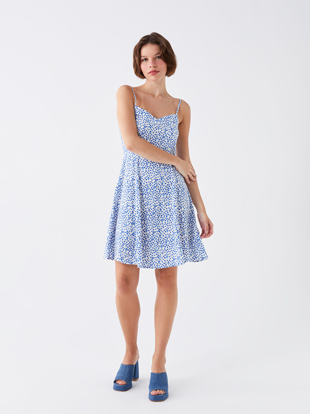 Heart Collar Patterned Strap Women's Dress -S3LC21Z8-LU7