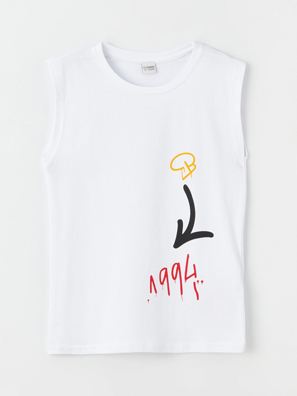 Beyaz Rahat Kalıp Bisiklet Yaka Erkek Çocuk Atlet