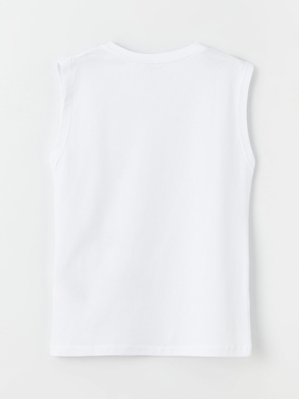 Beyaz Rahat Kalıp Bisiklet Yaka Erkek Çocuk Atlet-1