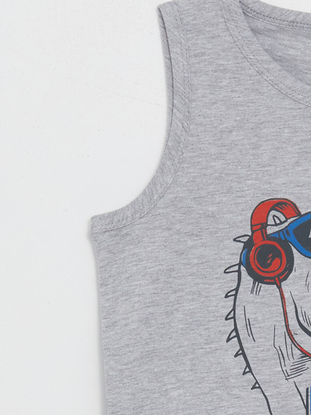 Crew Neck Printed Boys' Vest-2