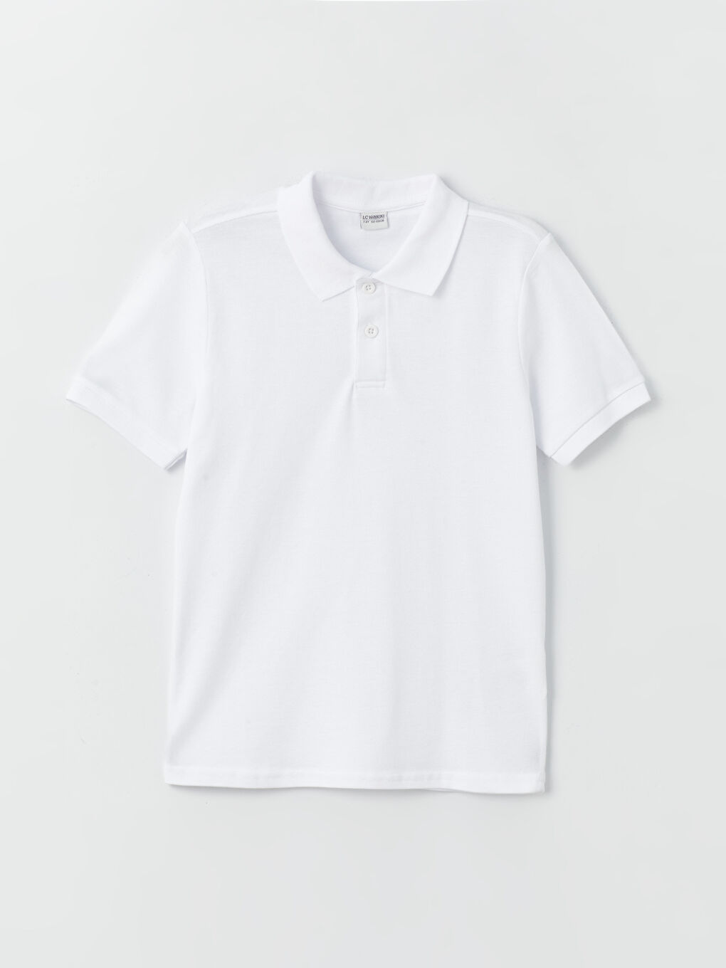 Beyaz Polo Yaka Basic Kısa Kollu Erkek Çocuk Tişört