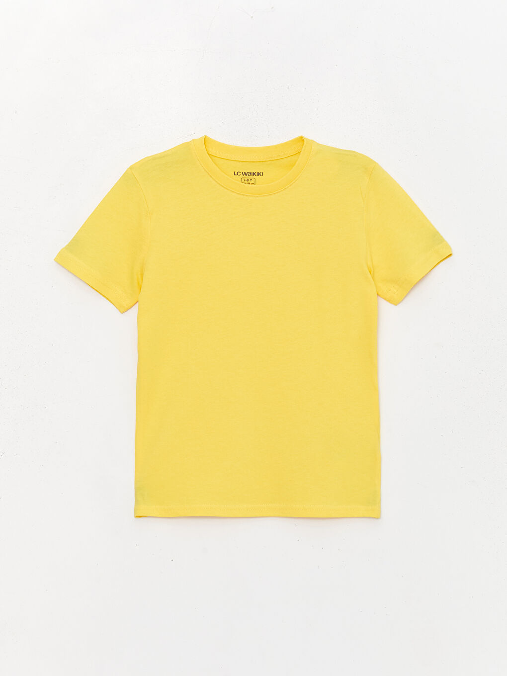 Sarı Bisiklet Yaka Basic Kısa Kollu Erkek Çocuk Tişört