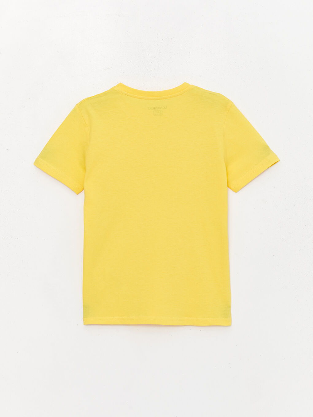 Sarı Bisiklet Yaka Basic Kısa Kollu Erkek Çocuk Tişört-1