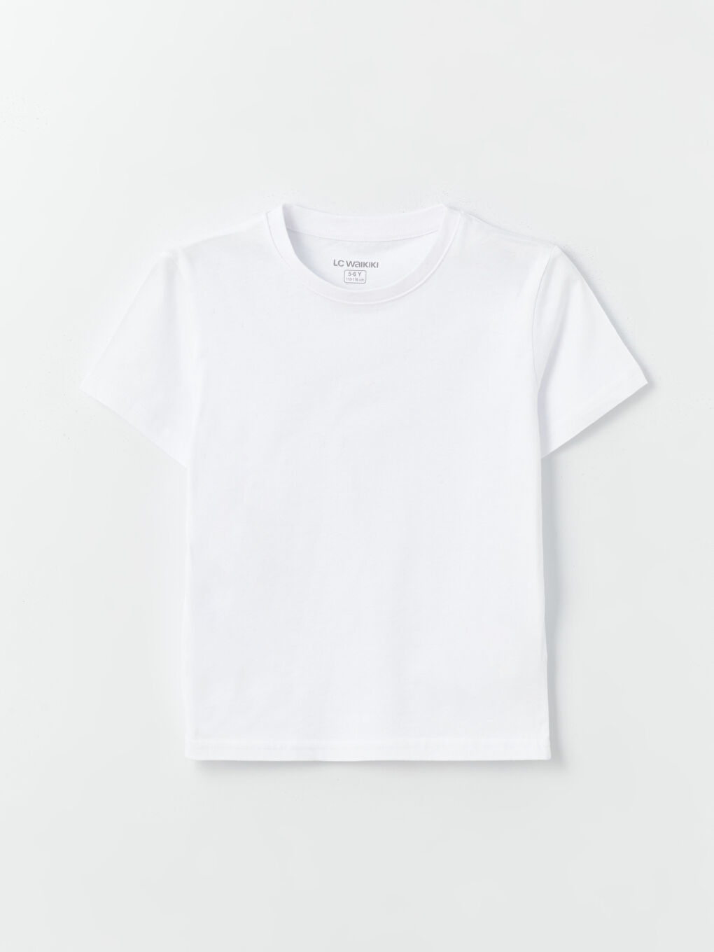 Beyaz Bisiklet Yaka Basic Kısa Kollu Erkek Çocuk Tişört