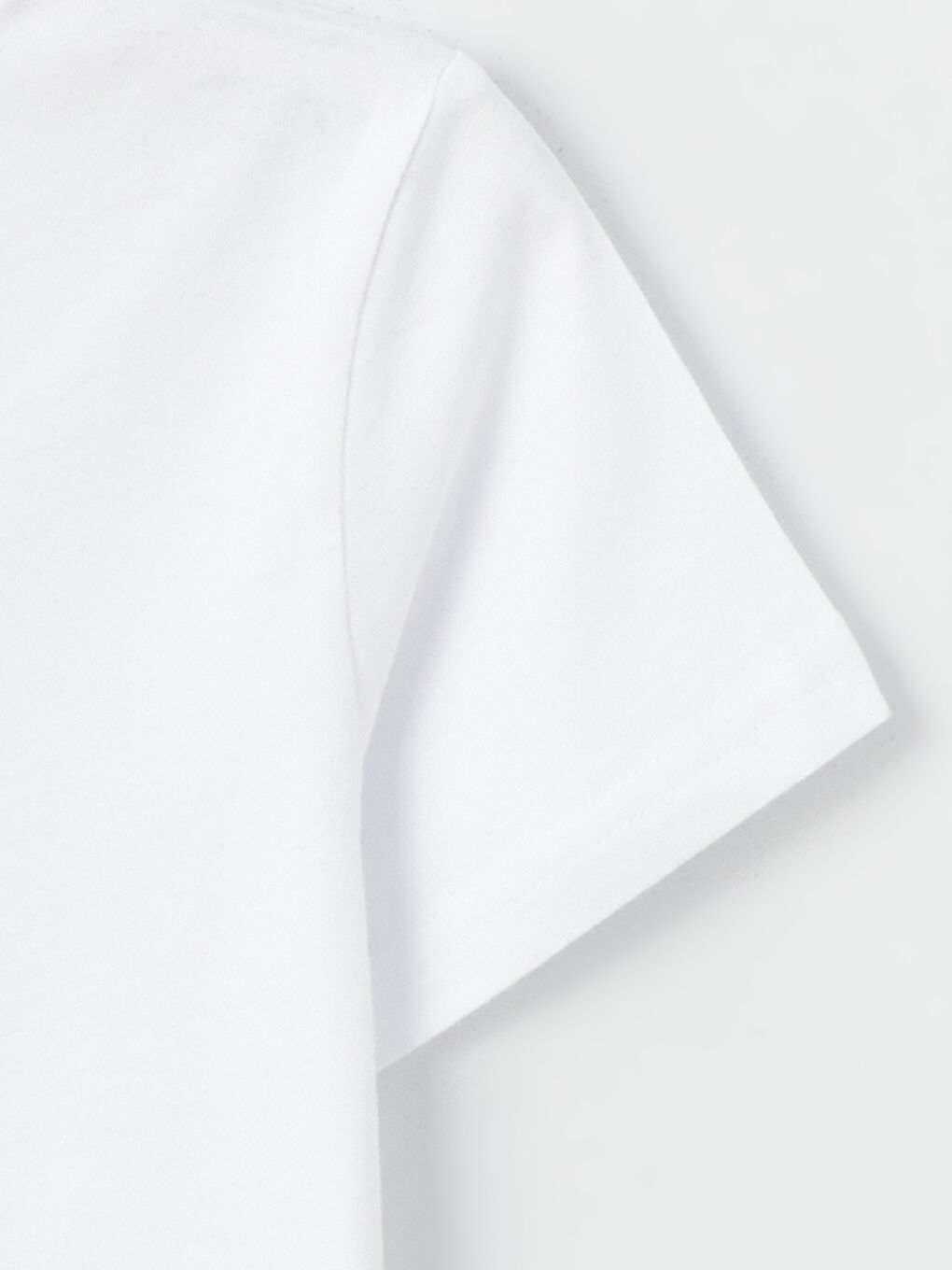 Beyaz Bisiklet Yaka Basic Kısa Kollu Erkek Çocuk Tişört-2