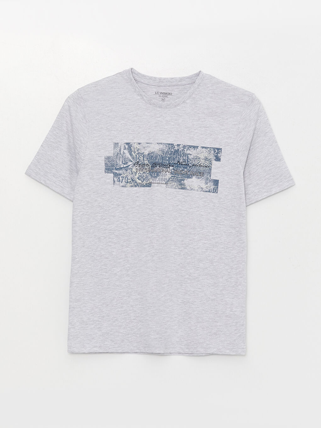 Crew Neck Short Sleeve Printed Combed Cotton Men's T-shirt -S4GJ65Z8-DFL