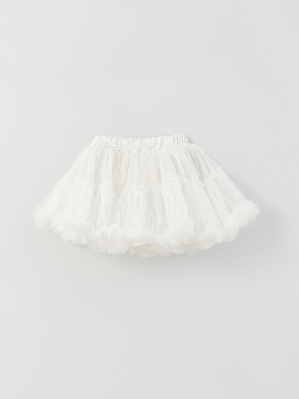 Ekru Beli Lastikli Kız Çocuk Tütü Etek-4