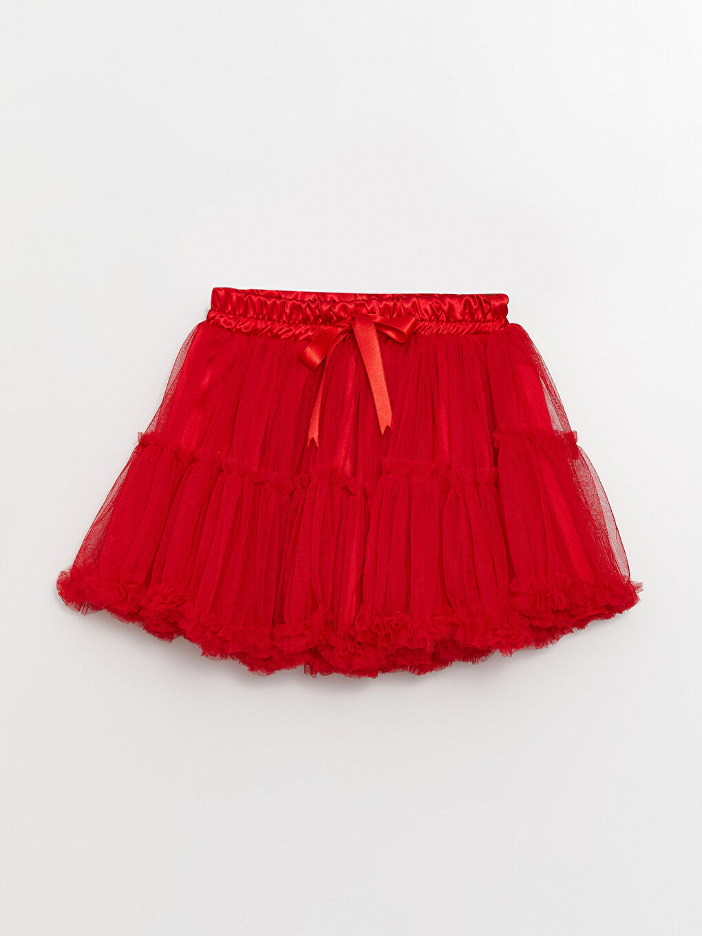 Kırmızı Beli Lastikli Kız Çocuk Tütü Etek-2