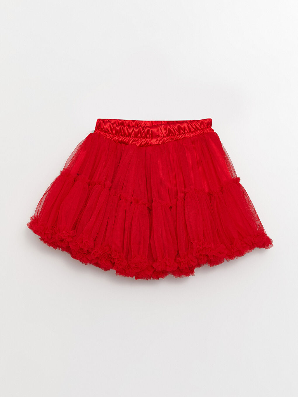 Kırmızı Beli Lastikli Kız Çocuk Tütü Etek-3