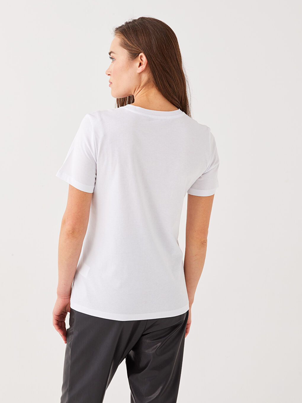 Хлопковая футболка для беременных с круглым вырезом и короткими рукавами с принтом-7