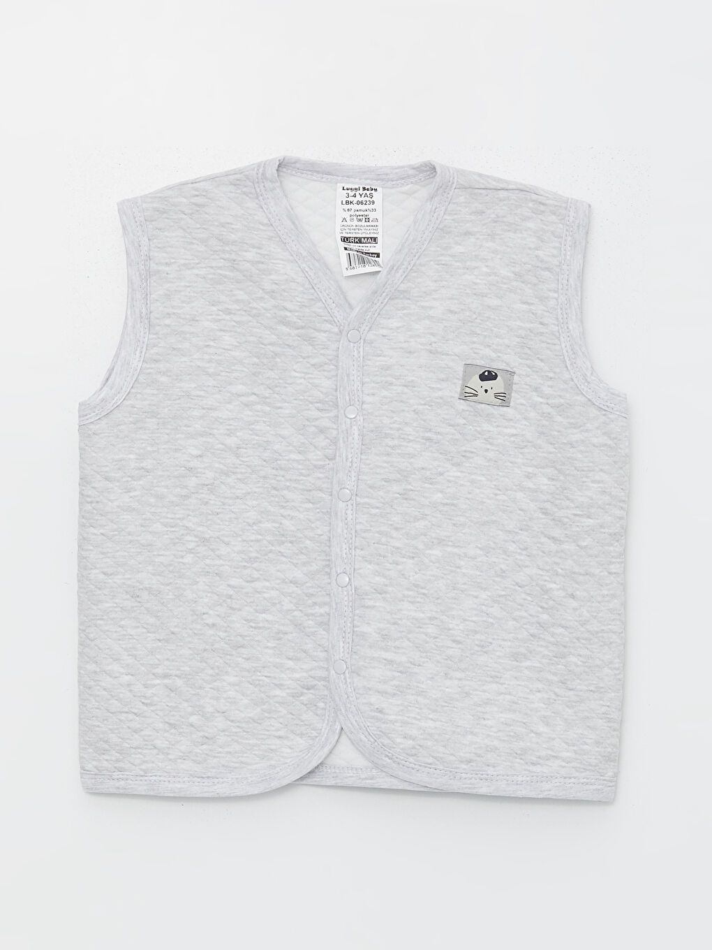Gri V Yaka Erkek Bebek Yelek