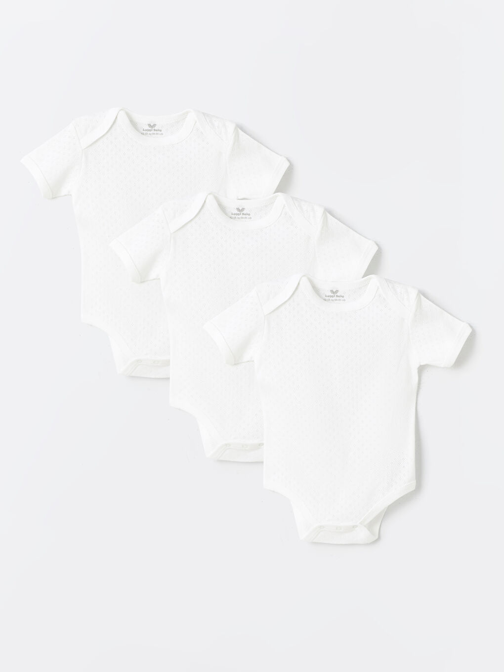 Ekru Bisiklet Yaka Erkek Bebek Çıtçıtlı Bodysuit 3'lü