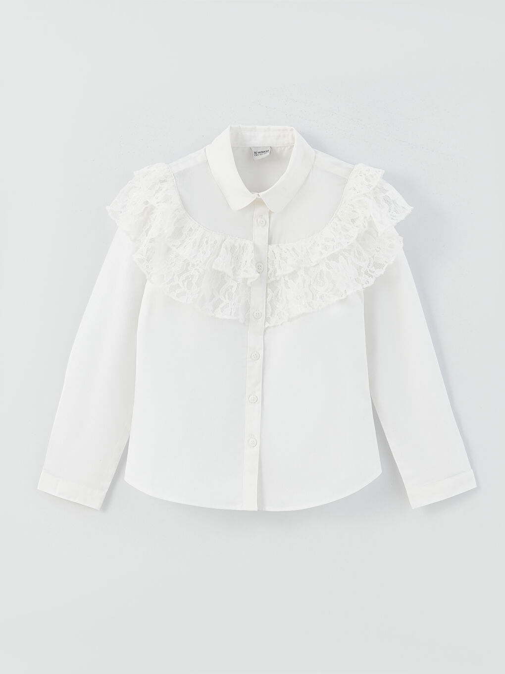 Ruffle Detailed Long Sleeve Girl Shirt
